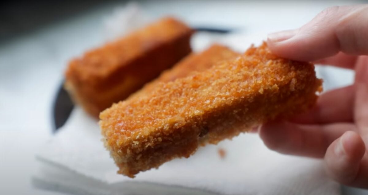 Buffalo tofu sticks from a video on best tofu recipes