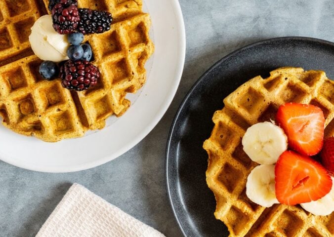 favorite spiced waffles with cinnamon and pepper