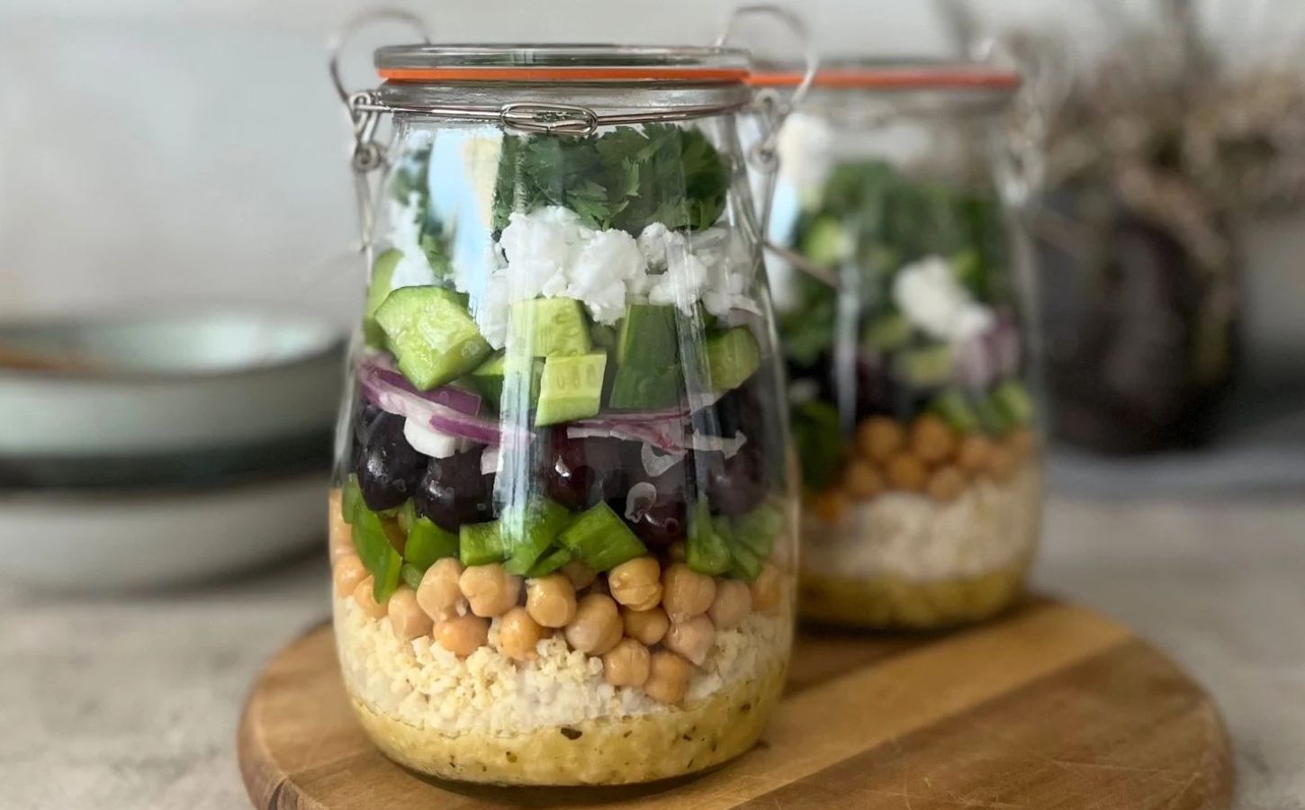 millet jarred salad for high protein vegan jarred salads