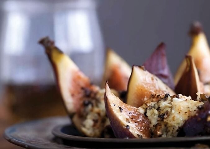 Peppered agave figs with basil soy ricotta