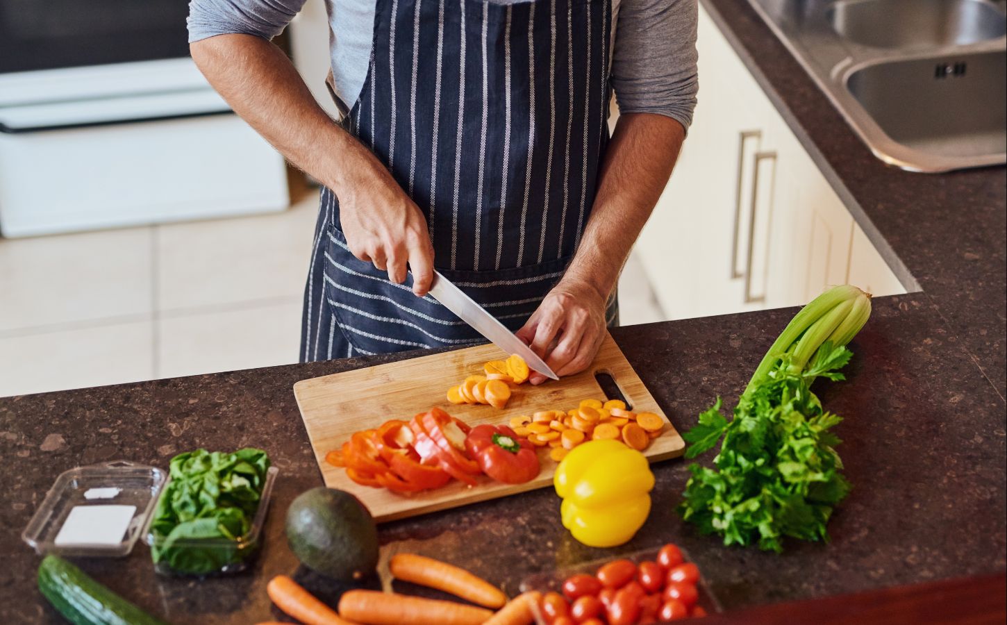 person preparing vegetables