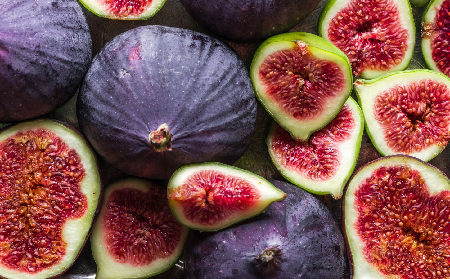 A collection of figs, which are a vegan-friendly fruit