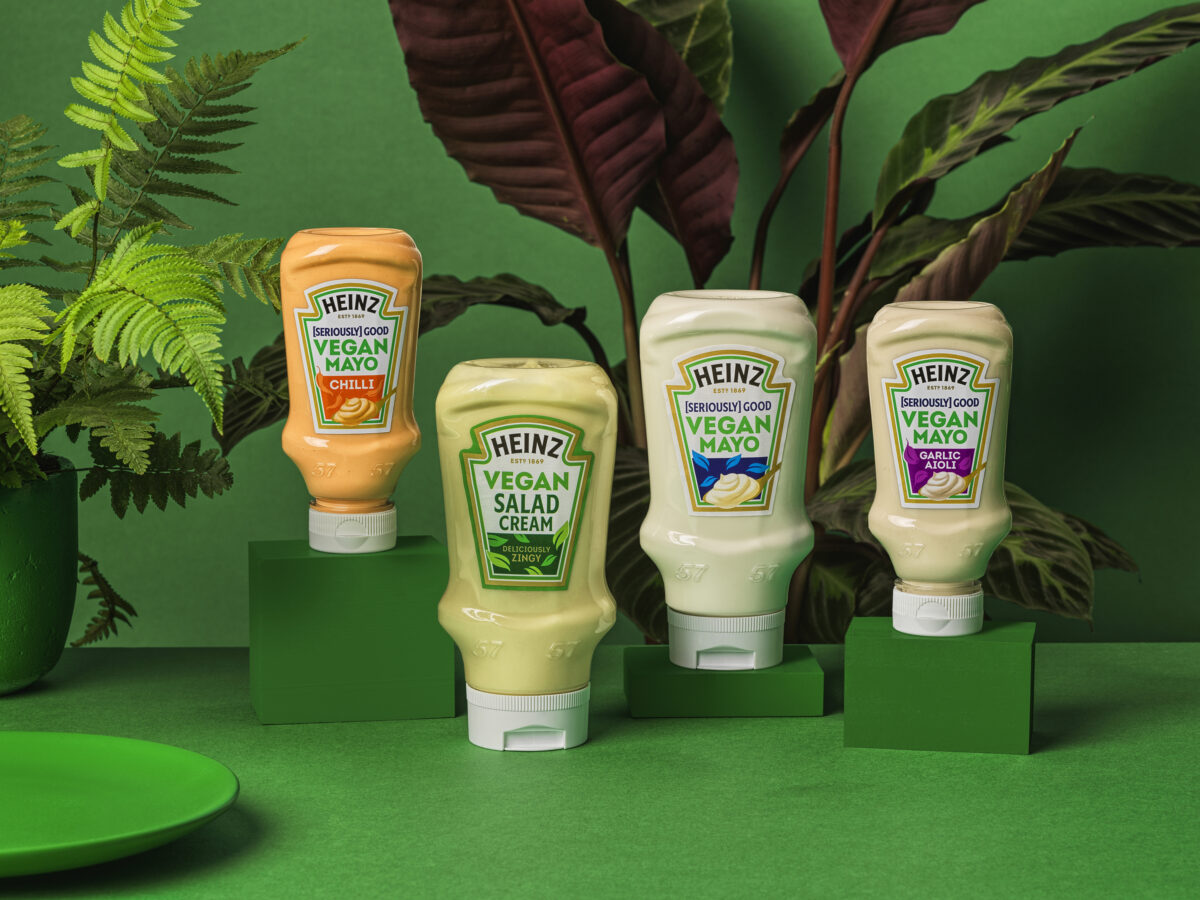 Different flavours of vegan mayo from Heinz