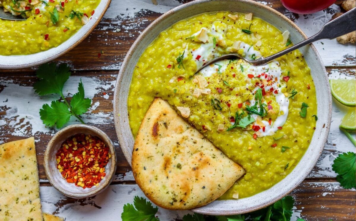 A vegan lentil, apple, and ginger dahl recipe