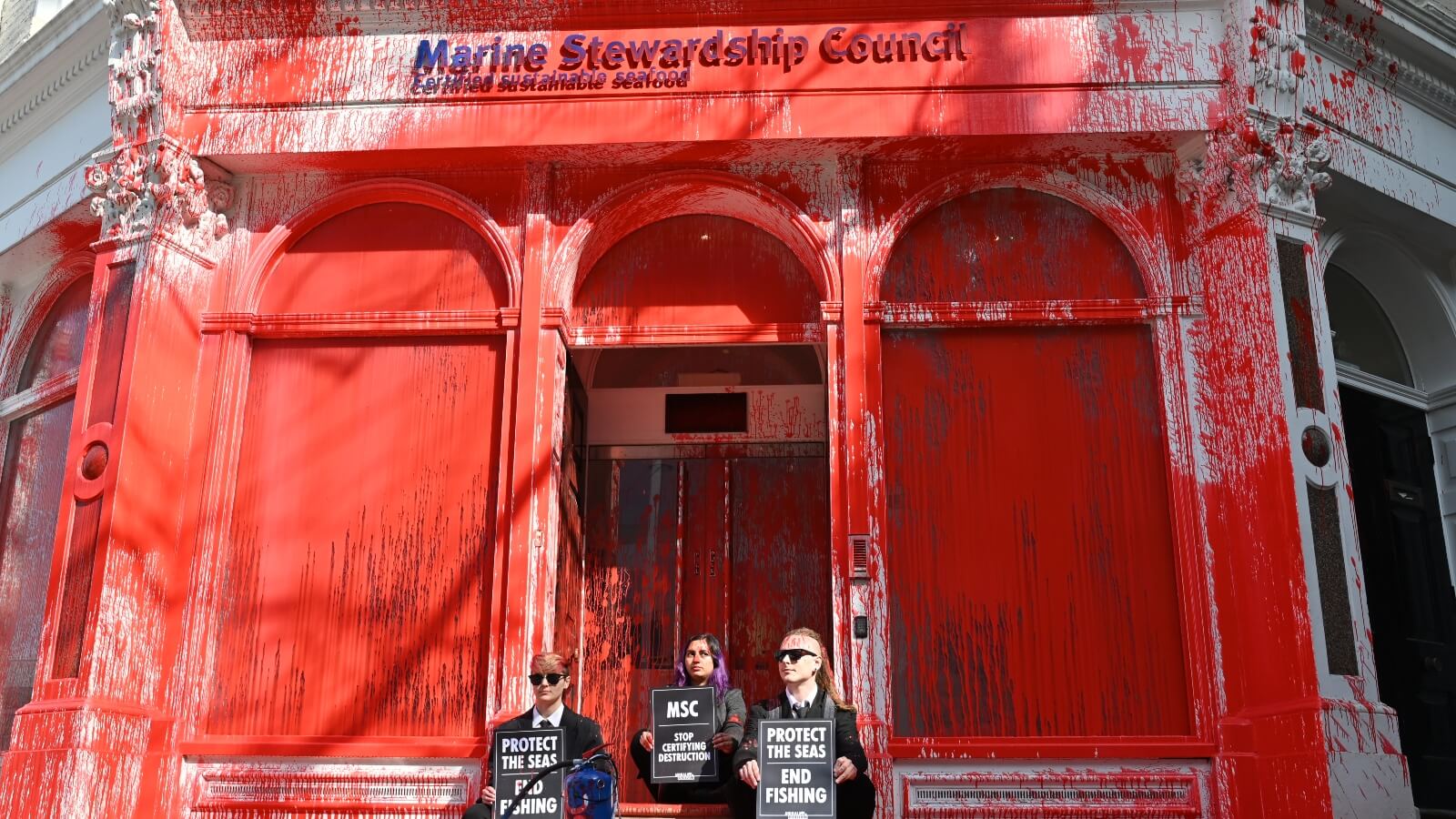Animal Rebellion protesting Marine Stewardship Council