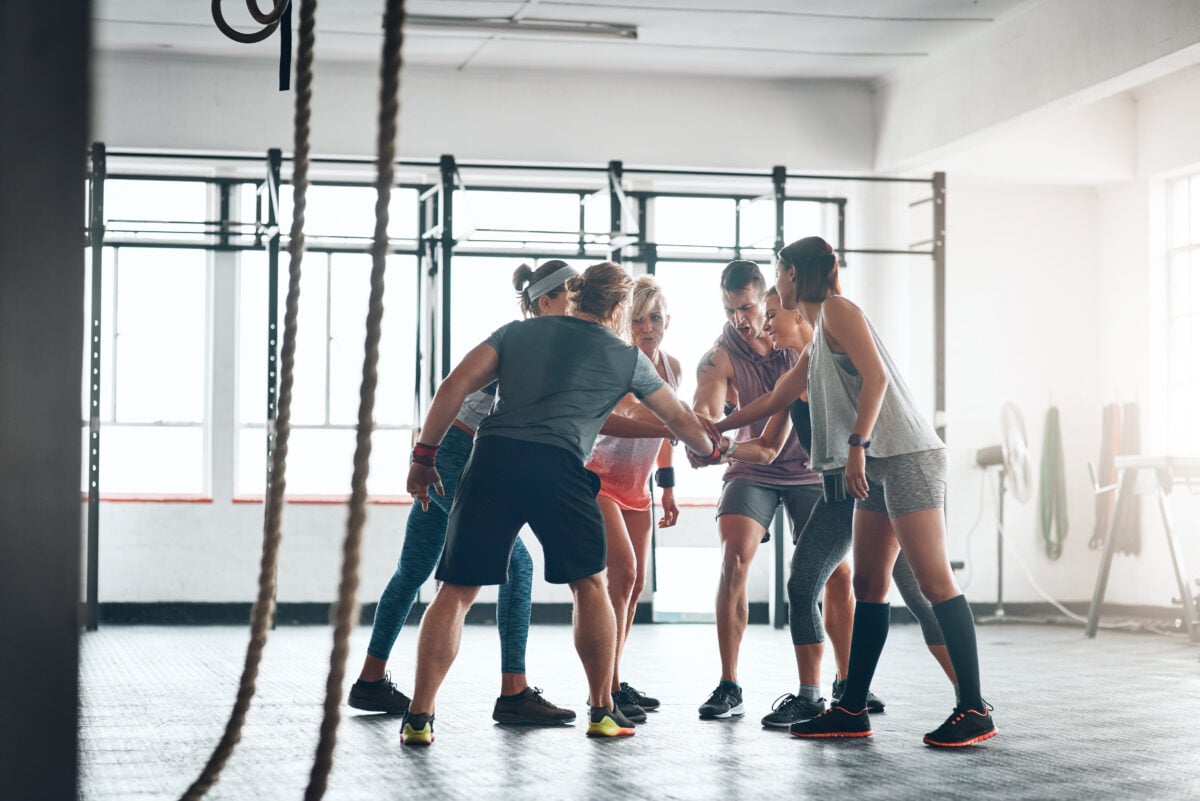 group of people in a gym