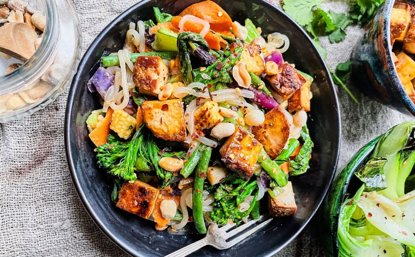 A plant-based tofu pad thai, an easy vegan weeknight dinner idea