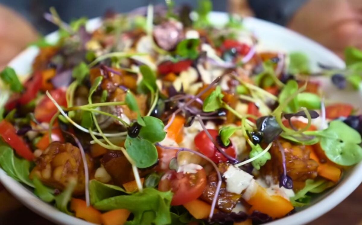 a tempeh pasta salad part of what a strong vegan eats in a week