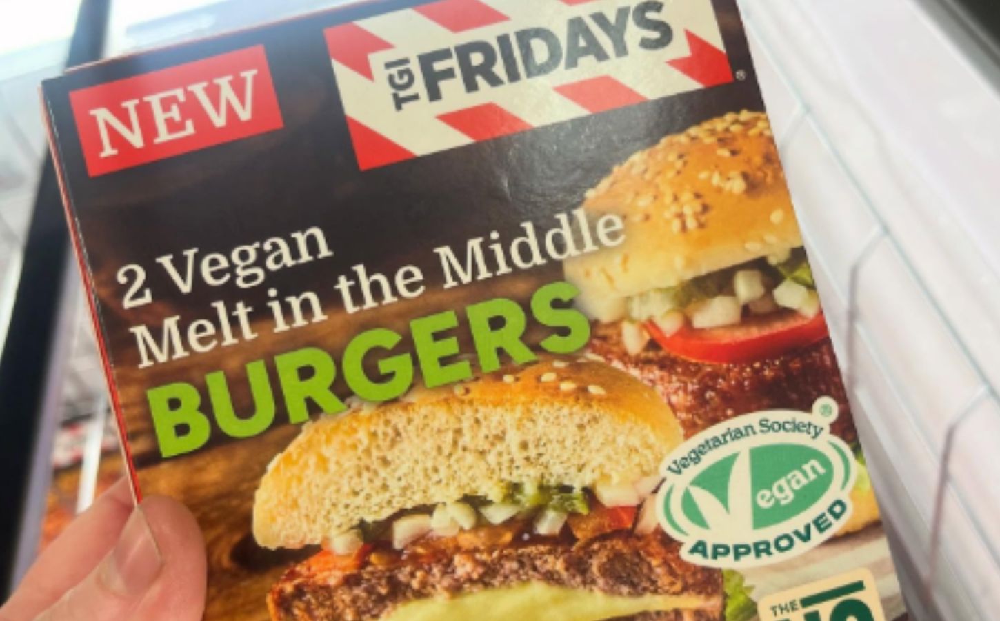 A vegan melt in the middle vegan cheeseburger from TGI Fridays