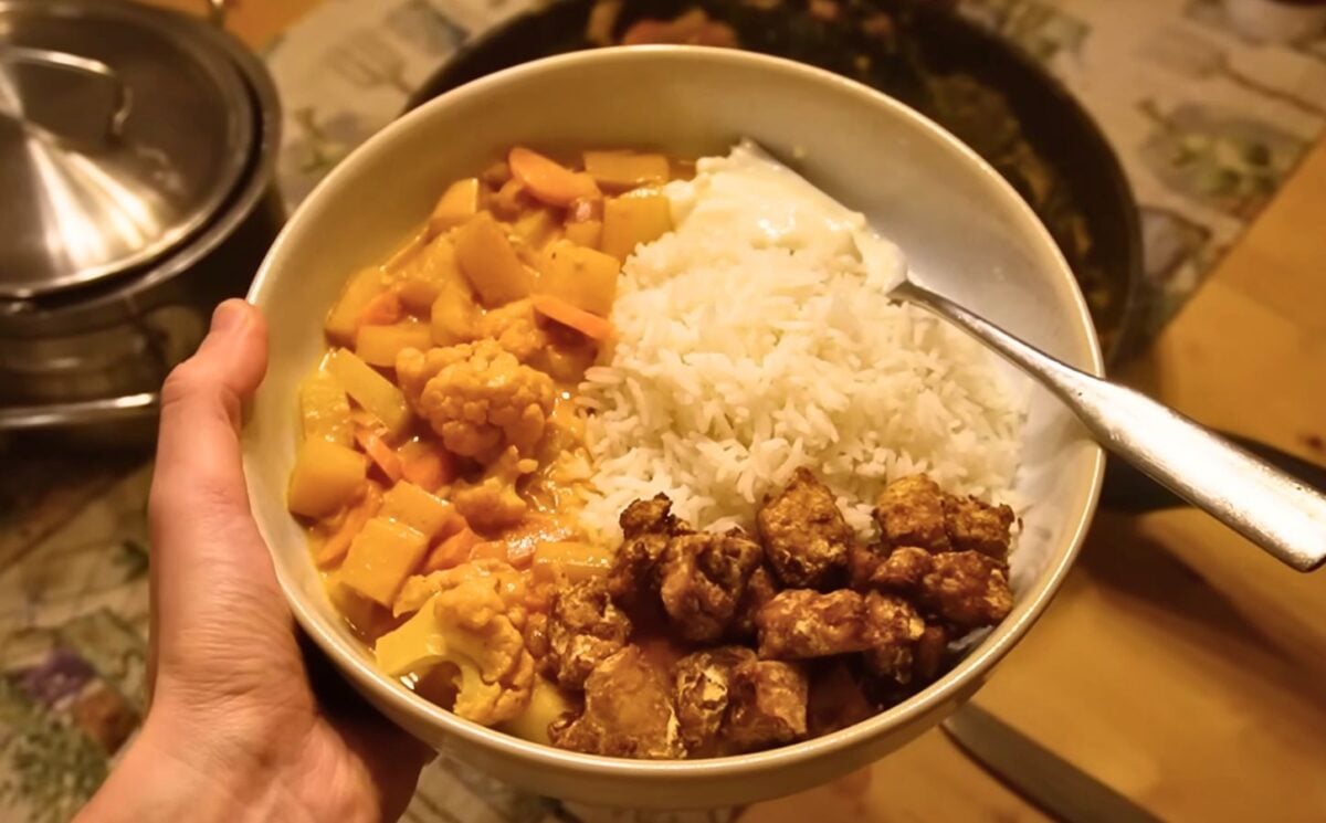 garden veggie curry and tofu for what to eat after running 50km