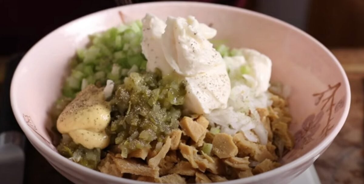 A recipe that uses homemade vegan chicken
