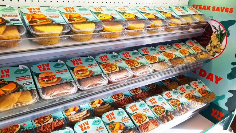 A selection of Vivera products on supermarket shelves